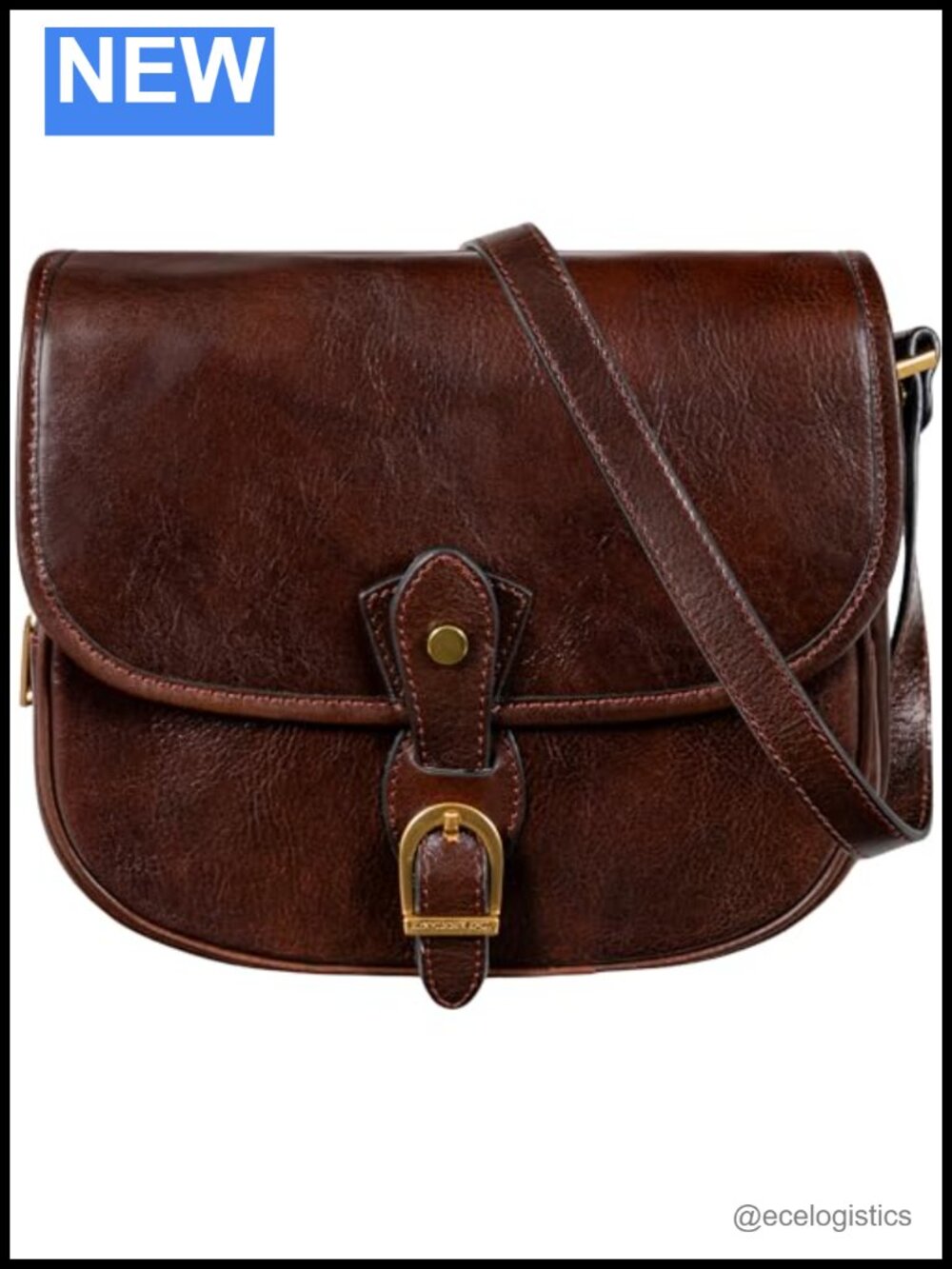 Handmade Italian Leather Crossbody Messenger Purse YKK Zipper